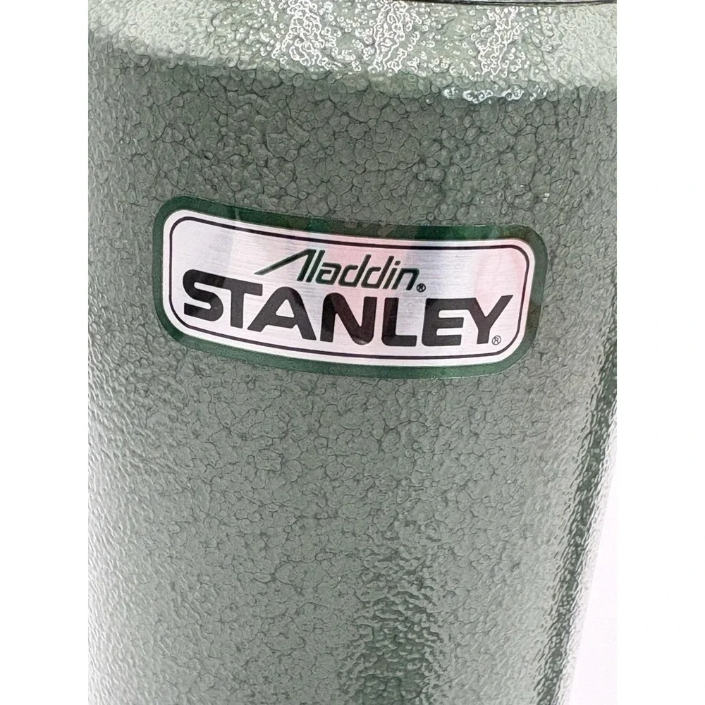 Vintage Aladdin Stanley Thermos 1 Qt Green Hammertone USA Twist Pour Lid - Picture 10 of 12